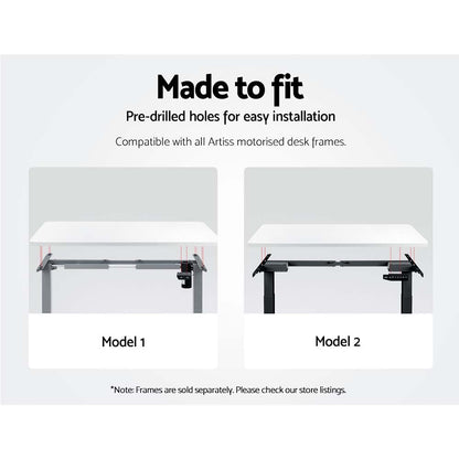 Adjustable Motorised Electric Desk Top - White