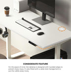 Standing Desk Top with Drilled Hole White 150x75cm