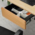 Under Desk Drawer with 2 Drawers Dividers Natural and Black