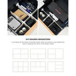 Under Desk Drawer with 2 Drawers Dividers Natural and Black