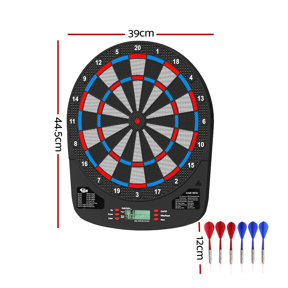 13.5" Dartboard Dart Board With Soft Tip Darts Electronic Scorer 32 Games