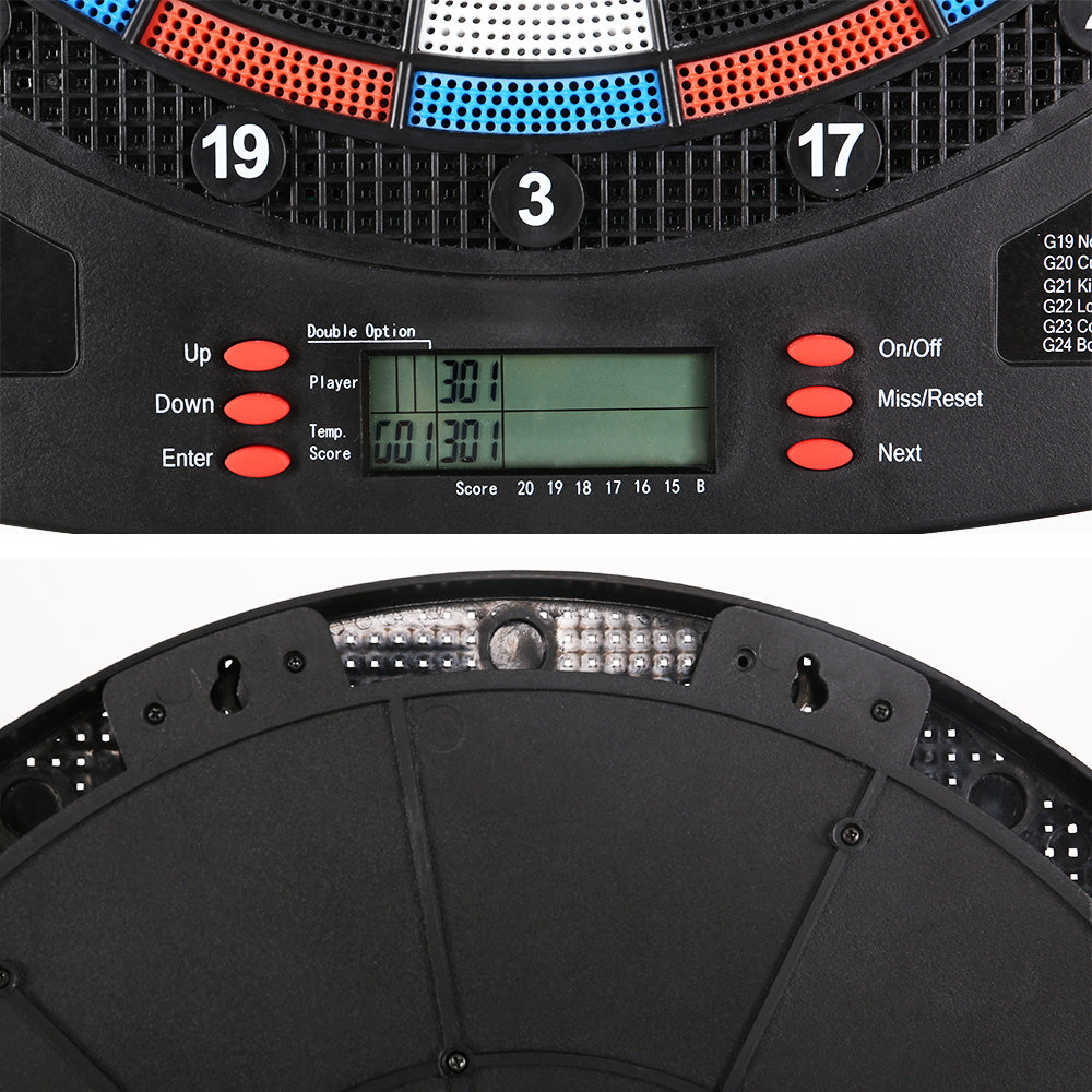 13.5" Dartboard Dart Board With Soft Tip Darts Electronic Scorer 32 Games