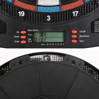 13.5" Dartboard Dart Board With Soft Tip Darts Electronic Scorer 32 Games