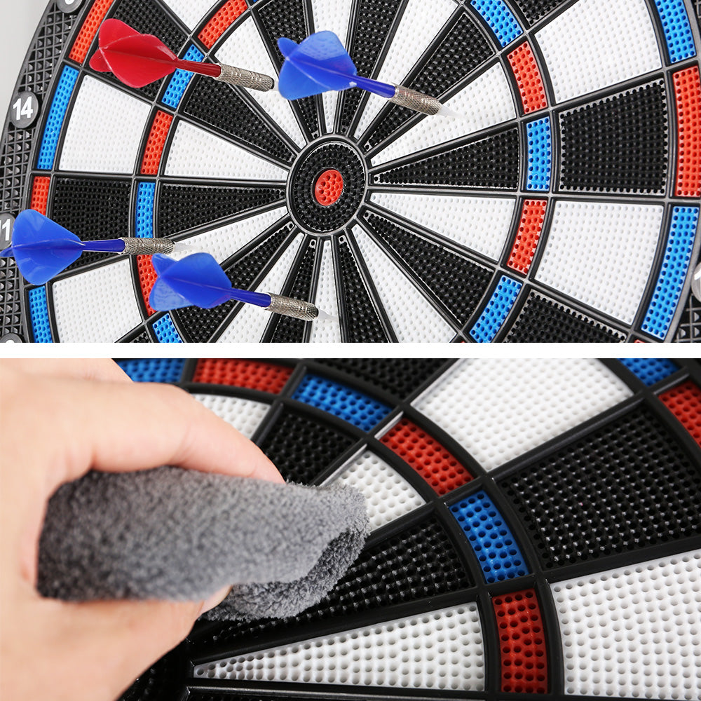 13.5" Dartboard Dart Board With Soft Tip Darts Electronic Scorer 32 Games