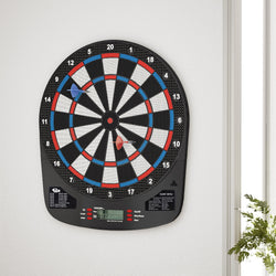 13.5" Dartboard Dart Board With Soft Tip Darts Electronic Scorer 32 Games
