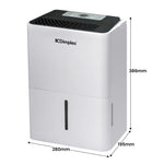 Dimplex Portable 12L Dehumidifier Black & White Compact Home Moisture