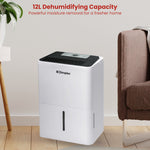 Dimplex Portable 12L Dehumidifier Black & White Compact Home Moisture