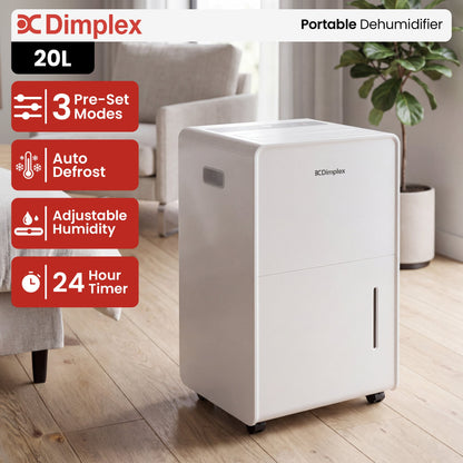 20L Portable Dehumidifier 4L Tank Timer | HomeAndLiving - 3