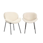 2PCS Armchair Dining Chair Accent Chairs Tub Armchairs Sherpa White