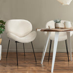 4Pcs/6Pcs Armchair Dining Chair Sherpa White