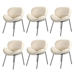 4Pcs/6Pcs Armchair Dining Chair Sherpa White