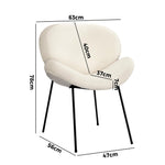 4Pcs/6Pcs Armchair Dining Chair Sherpa White