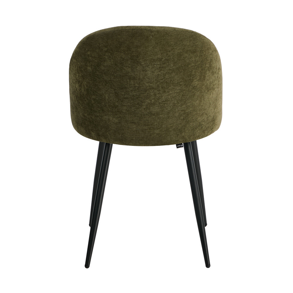 2x Dining Chairs Accent Chair Armchair Kitchen Linen Green