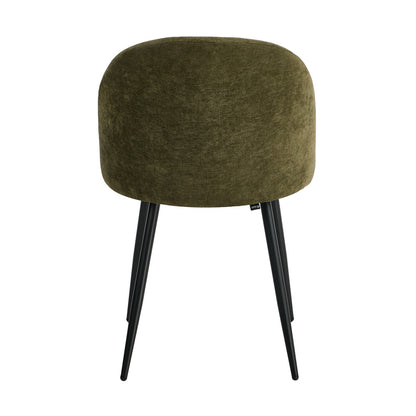 2x Dining Chairs Accent Chair Armchair Kitchen Linen Green