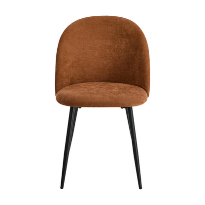4x Dining Chairs Accent Armchair Upholstered Linen Orange
