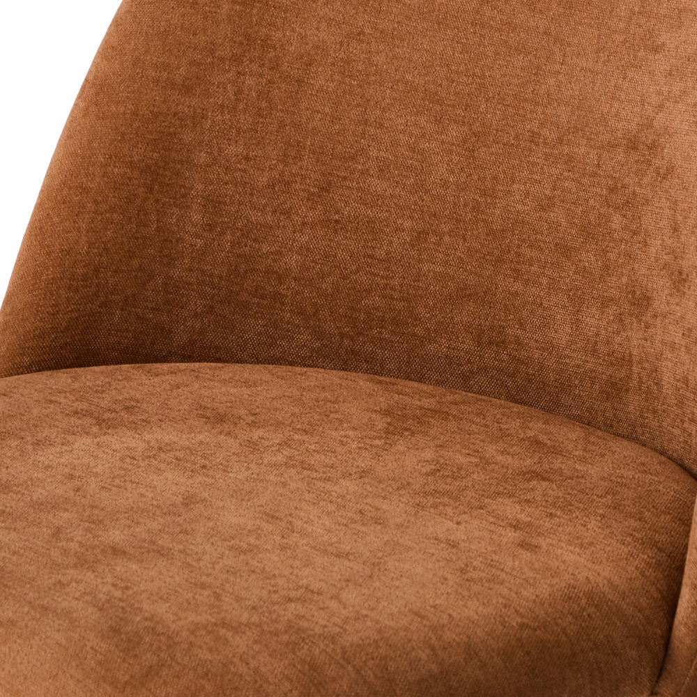 4x Dining Chairs Accent Armchair Upholstered Linen Orange