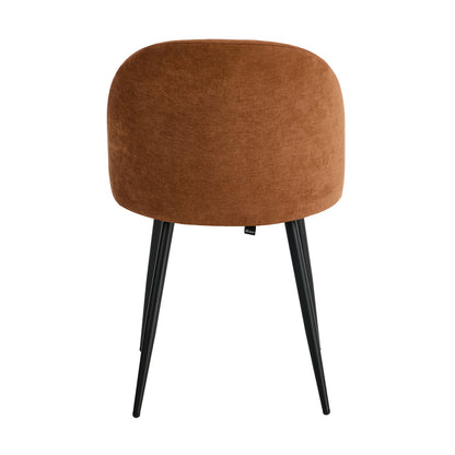 6x Dining Chairs Accent Armchair Upholstered Linen Orange