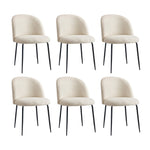 6x Dining Chairs Kitchen Upholstered Sherpa White