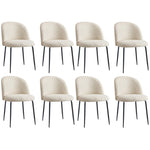 8PCS Dining Chair Tub Armchairs Sherpa White