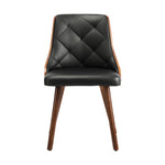 6x Wooden Dining Chairs  Leather Padded Black