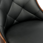 6x Wooden Dining Chairs  Leather Padded Black