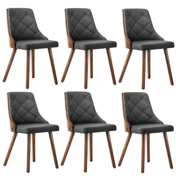  Wooden Dining Chairs Linen fabric/Leather Padded Seat