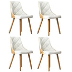 Wooden Dining Chairs Linen fabric/Leather Padded Seat