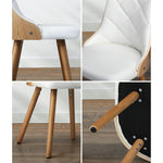 Wooden Dining Chairs Linen fabric/Leather Padded Seat