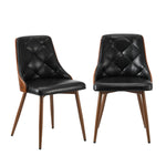 Dining Chairs Retro PU Leather x2 Black/White