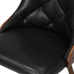Set of 2 Retro PU Leather Dining Chairs Black for Kitchen or Dining Room