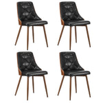 4x Dining Chairs Retro Cafe PU Leather Seat Black & White Kitchen Restaurant Chairs