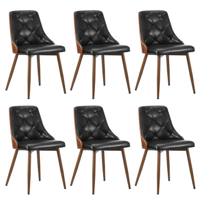 Dining Chairs Cafe Seat Retro PU Leather Black/White