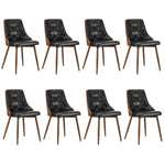 Dining Chairs Cafe Seat Retro PU Leather Black/White