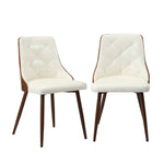 Dining Chairs Retro PU Leather x2 Black/White