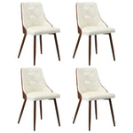 Dining Chairs Cafe Seat Retro PU Leather Black/White