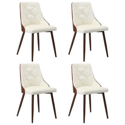 4x Dining Chairs Retro Cafe PU Leather Seat Black & White Kitchen Restaurant Chairs
