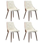 4x Dining Chairs Retro Cafe PU Leather Seat Black & White Kitchen Restaurant Chairs