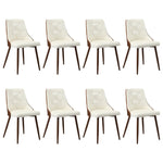 Set of 8 Dining Chairs Kitchen Lounge PU Leather White Modern Seating