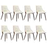 Dining Chairs Cafe Seat Retro PU Leather Black/White