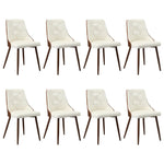 Set of 8 Dining Chairs Kitchen Lounge PU Leather White Modern Seating