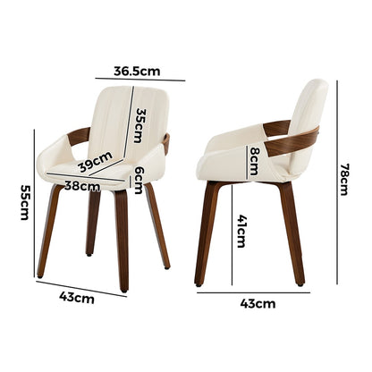 Bentwood Dining Chairs Set of 4 Beige PU | HomeAndLiving