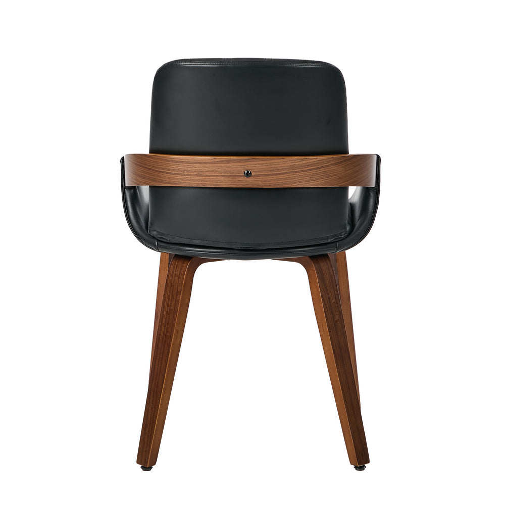 Black Bentwood Dining Chairs PU Leather Set 2 | HomeAndLiving