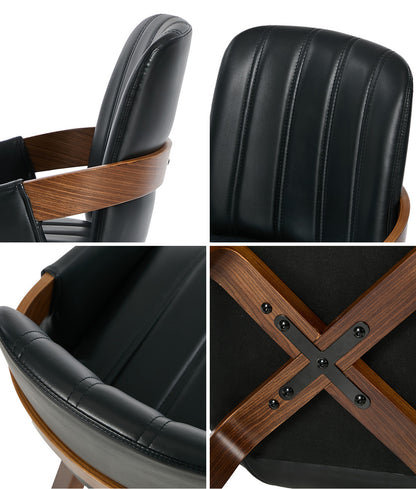 Bentwood Dining Chairs PU Leather Black Set 4 | HomeAndLiving