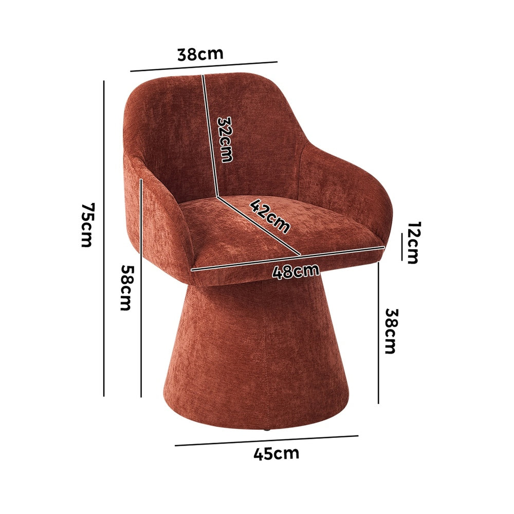 Red Swivel Dining Chair 48x45x76cm