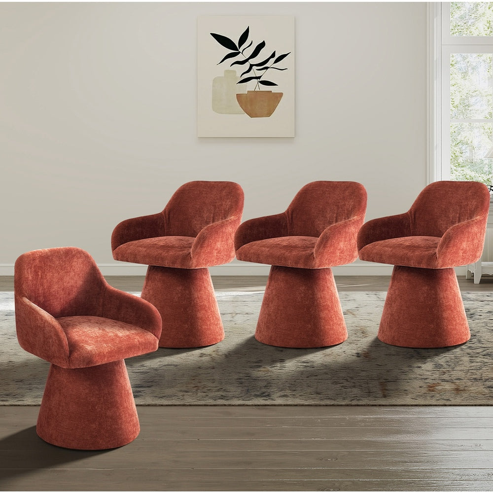Dining Chair Swivel Red Accent 48x45x76cm