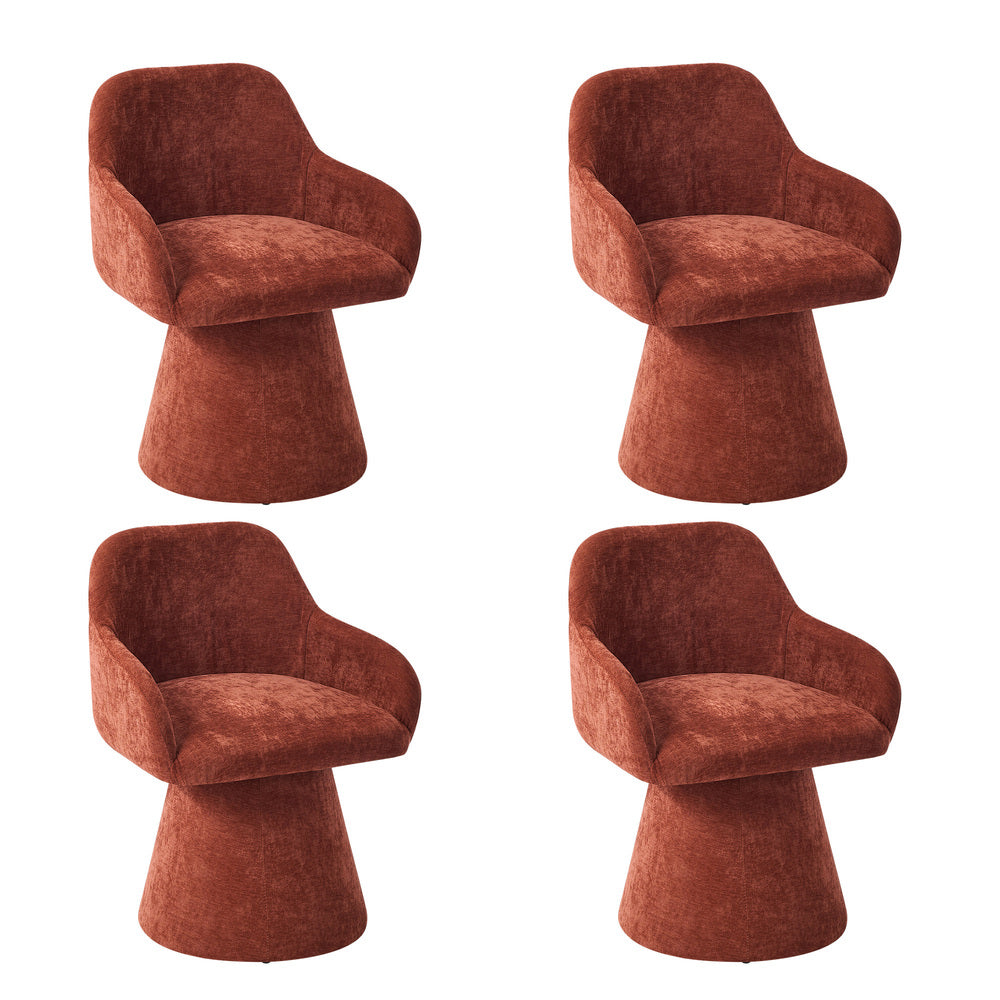 Dining Chair Swivel Red Accent 48x45x76cm