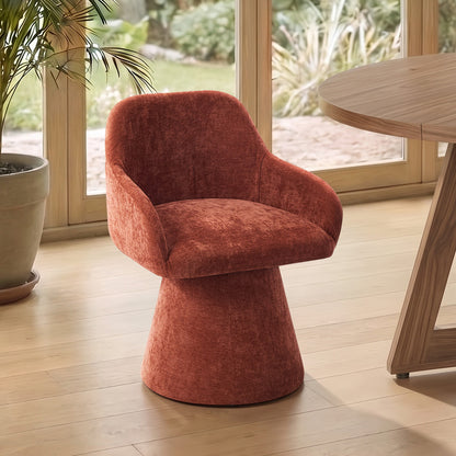 Dining Chair Swivel Red Accent 48x45x76cm
