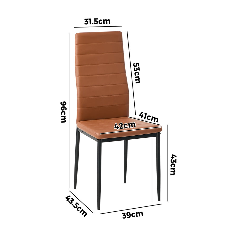 Dining Chair High Back Brown 42x43.5x96cm