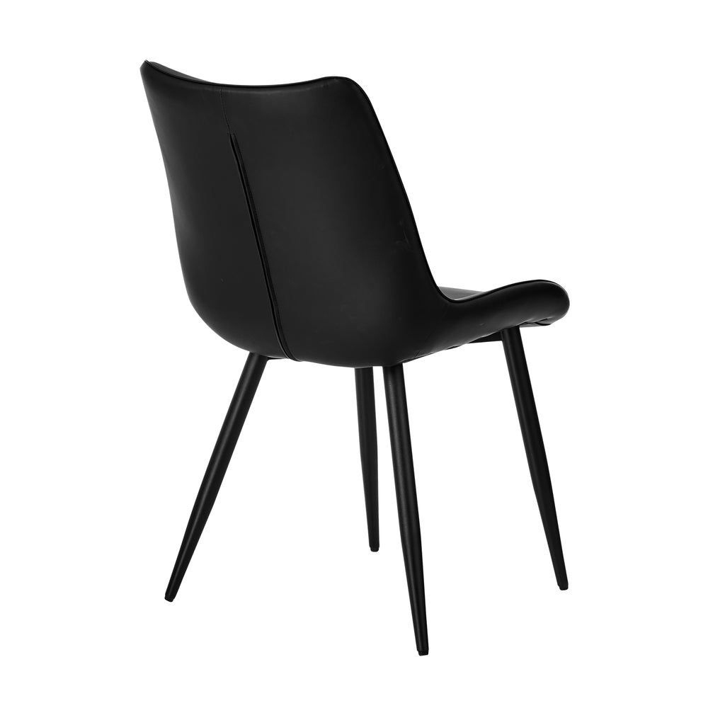 2x Dining Chairs Kitchen Chairs Upholstered PU Leather Black