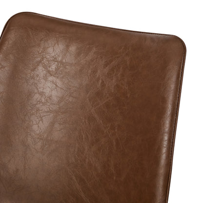 6x Dining Chairs Kitchen Accent Upholstered PU Leather Brown